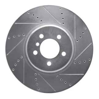 R1 Concepts EDZ-31112R Brake Rotor Drilled and Slotted Silver